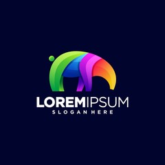 Tapir vector logo design colorful.