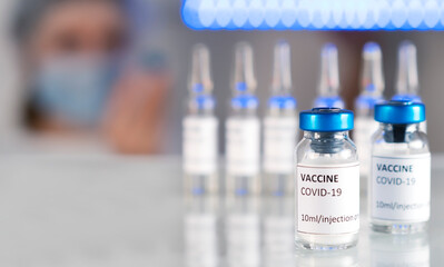 Covid-19 concept. Scientict in lab analysis of coronavirus, laboratory chemical research of...