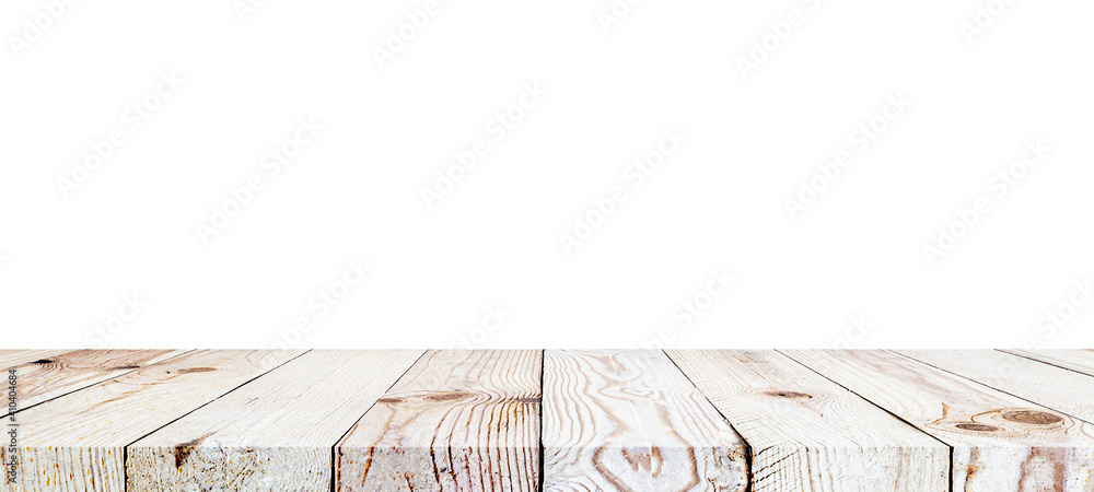 Aufkleber Wood table top on white background.For create product display or design key visual layout