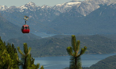 panoramic view of lake nahuel huapi and lake moreno from the cable car of cerro otto