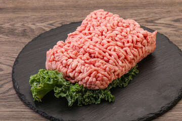 Raw pork minced meat for cooking