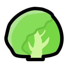 シンプルでかわいいレタスのイラスト