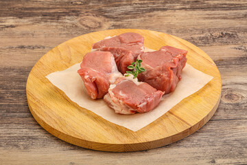 Raw pork tenderloin for cooking