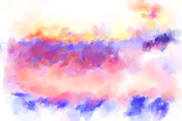 Crazy watercolor random pattern. Creative abstraction. Modern art painting. 2d illustration. Digital texture wallpaper. Artistic watercolored backdrop material.