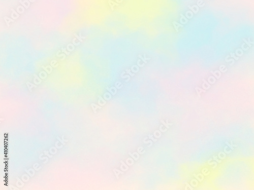 Fototapete ふわふわの虹色壁紙素材 まだらな水彩画背景イメージ Scenes Works