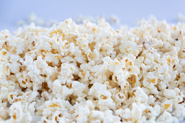 Popcorn texture on a blue background