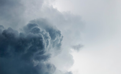 Dark storm clouds in the sky before the rain.