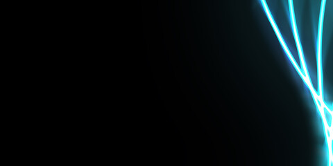 Neon colorful abstract design of light waves. Digital background with neon light glowing effect. Bright rays wallpaper.