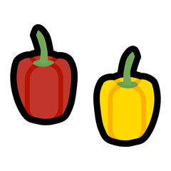 シンプルでかわいいパプリカのイラスト