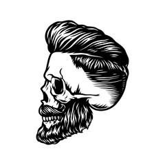 Vintage monochrome concept of stylish skull