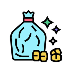 bag with lotto barrels color icon vector. bag with lotto barrels sign. isolated symbol illustration