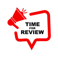 time for review sign on white background
