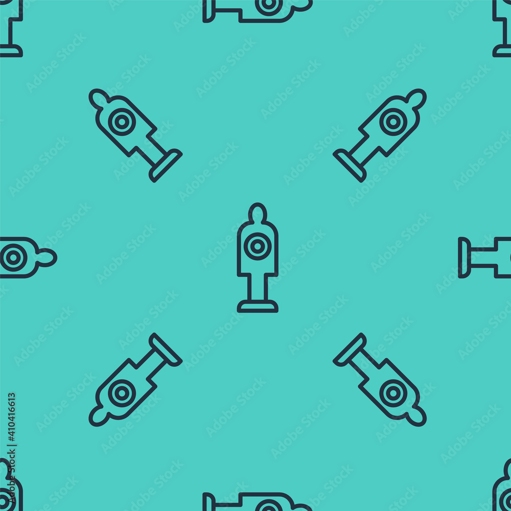Poster black line human target sport for shooting icon isolated seamless pattern on green background. clean