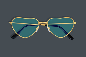 Beautiful glasses for improving vision with heart-shaped lenses. 