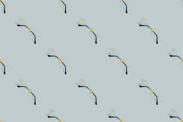 Fototapeta premium Glasses seamless pattern. Eyeglasses with heart-shaped lenses. 