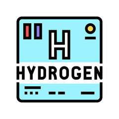 periodic table element hydrogen color icon vector. periodic table element hydrogen sign. isolated symbol illustration