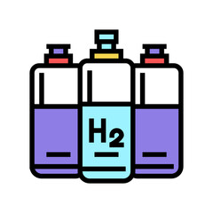 cylinders hydrogen color icon vector. cylinders hydrogen sign. isolated symbol illustration