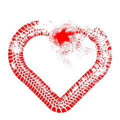 Set of Hearts . One line Shapes for your design.  Valentine's Day signs. Vector illustration.