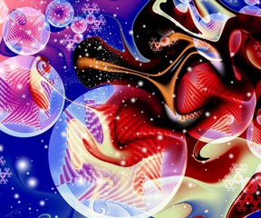 Computer generated abstract colorful fractal artwork