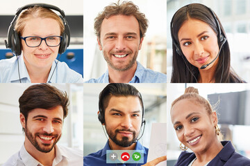 Business Team trifft sich online zu einer Videokonferenz