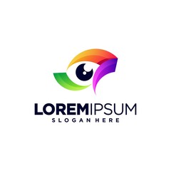 Fototapeta premium Vector logo design colorful eye.