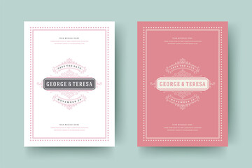 Wedding save the date invitation card vector illustration