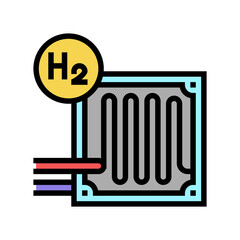fuel cells hydrogen color icon vector. fuel cells hydrogen sign. isolated symbol illustration