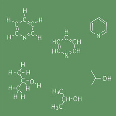 Chemical formula on blackboard. Education vector background.