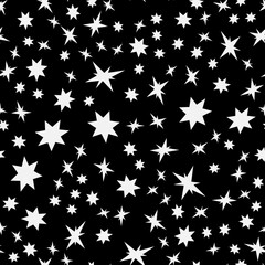 Gray stars on black sky for wallpapers and backgrounds