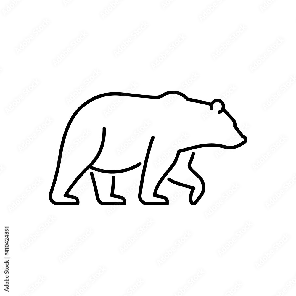 Canvas Prints bear vector icon. grizzly silhouette symbol. wild animal sign.