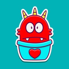 cute doodle monster designs  for coloring, backgrounds, stickers, logos, symbol, icons and more
