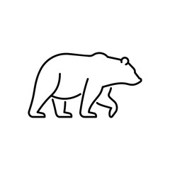 Fototapeta na wymiar Bear vector icon. Grizzly silhouette symbol. Wild animal sign.