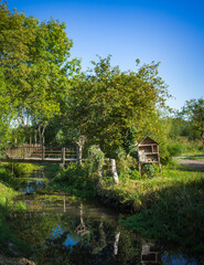 The marshes of Bourges (Berry, France) are 135 hectares of swamps changed to lovingly cultivated gardens, not far from the historic center