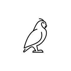 Owl vector icon. Wildlife  illustration. Wild bird sign.