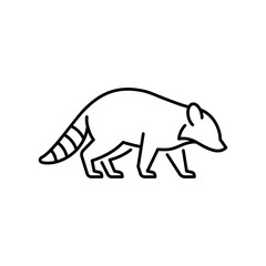Raccoon vector icon. Wildlife illustration. Wild animal sign.
