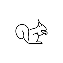 Squirrel vector icon. Wildlife illustration. Wild animal sign.