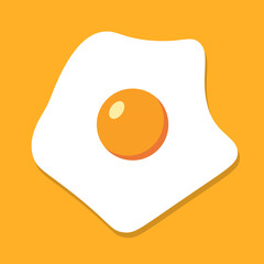 Fried egg breakfast cartoon icon isolated.