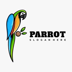 Parrot mascot logo design vector illustration © Karo_std
