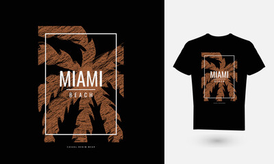 The miami beach graphic vector illustration is perfect for designing T-shirts, hoodies, etc. - obrazy, fototapety, plakaty