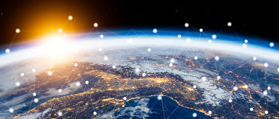 Global connection The best in the world of wireless connections Best Global Business Internet Ideas from Artificial Intelligence Concept Set. Elements of this image furnished by NASA.