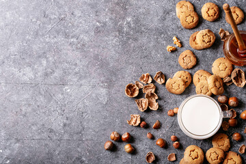 Obraz na płótnie Canvas Homemade cookies with hazelnuts