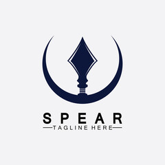 Fototapeta premium Spear logo icon vector illustration design.Head spear logo vintage illustration design vector