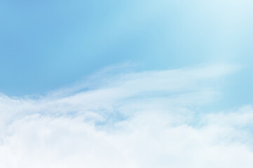 Fototapeta premium Blue sky with white cloud. The summer heaven is colorful clearing day Good weather and beautiful nature in the morning.