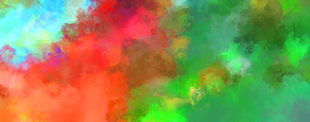 Fototapeta premium Abstract background of colorful brush strokes. Brushed vibrant wallpaper. Painted artistic creation. Unique and creative illustration.