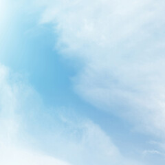 Blue sky with white cloud. The summer heaven is colorful clearing day Good weather and beautiful nature in the morning.