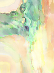 Fototapeta na wymiar Modern art painting. Artistic watercolored backdrop material. Unique watercolor random pattern. Creative abstraction. Digital texture wallpaper. 2d illustration.