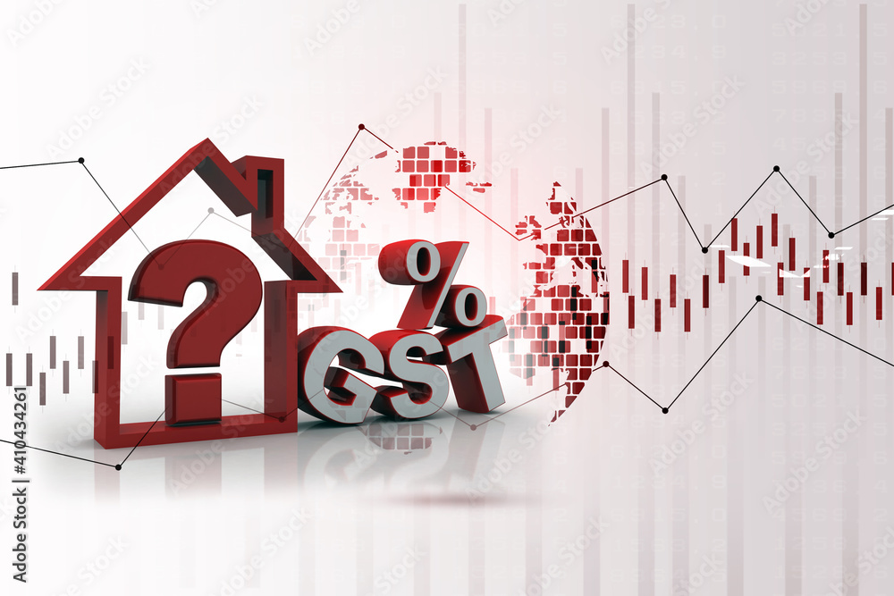 Poster 3d rendering house and question mark symbol