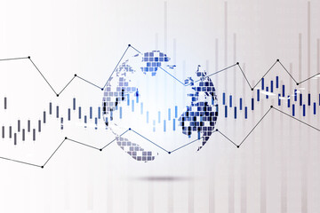 2d rendering Stock market online business concept. business Graph 