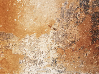 Texture of old rustic wall covered with brown stucco