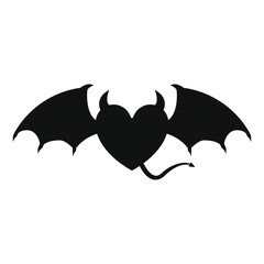 
Heart icon in the form of a devil.
Vector illustration